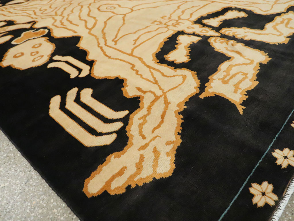 Tibetan Inspired Modern Buddhist Tantric Skeleton Ritual Rug, No.29523 - Galerie Shabab