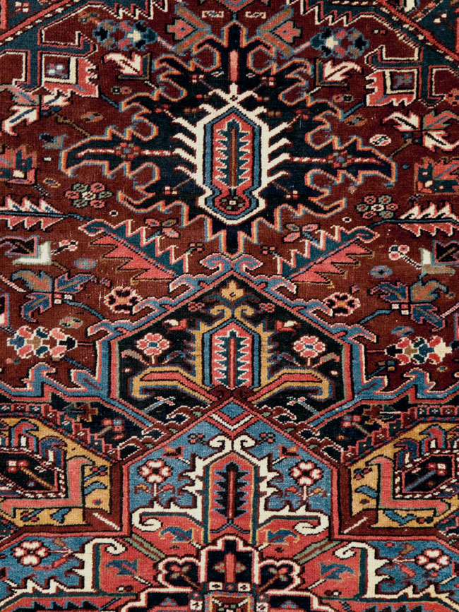 Vintage Persian Heriz Room Size Carpet, No.29524 - Galerie Shabab
