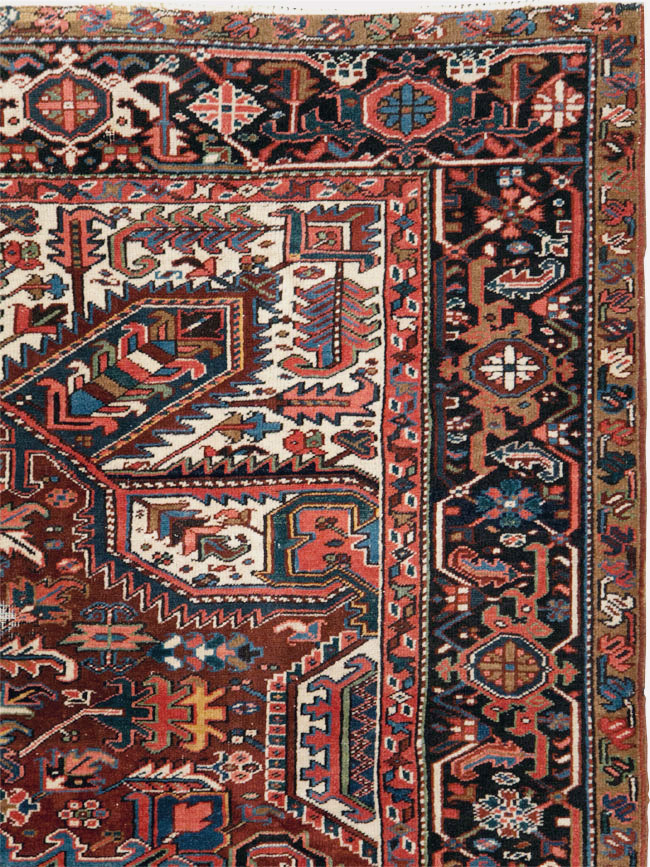 Vintage Persian Heriz Room Size Carpet, No.29524 - Galerie Shabab
