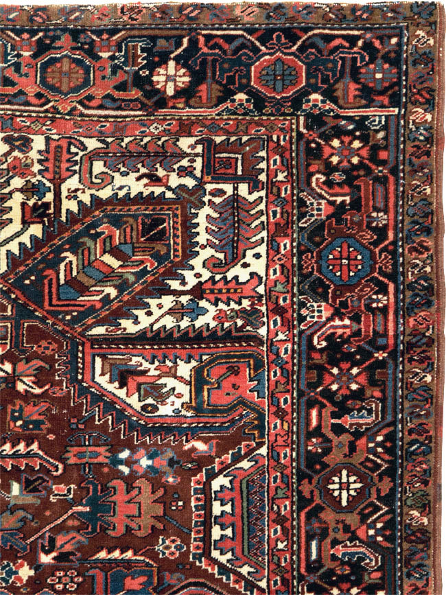 Vintage Persian Heriz Room Size Carpet, No.29524 - Galerie Shabab