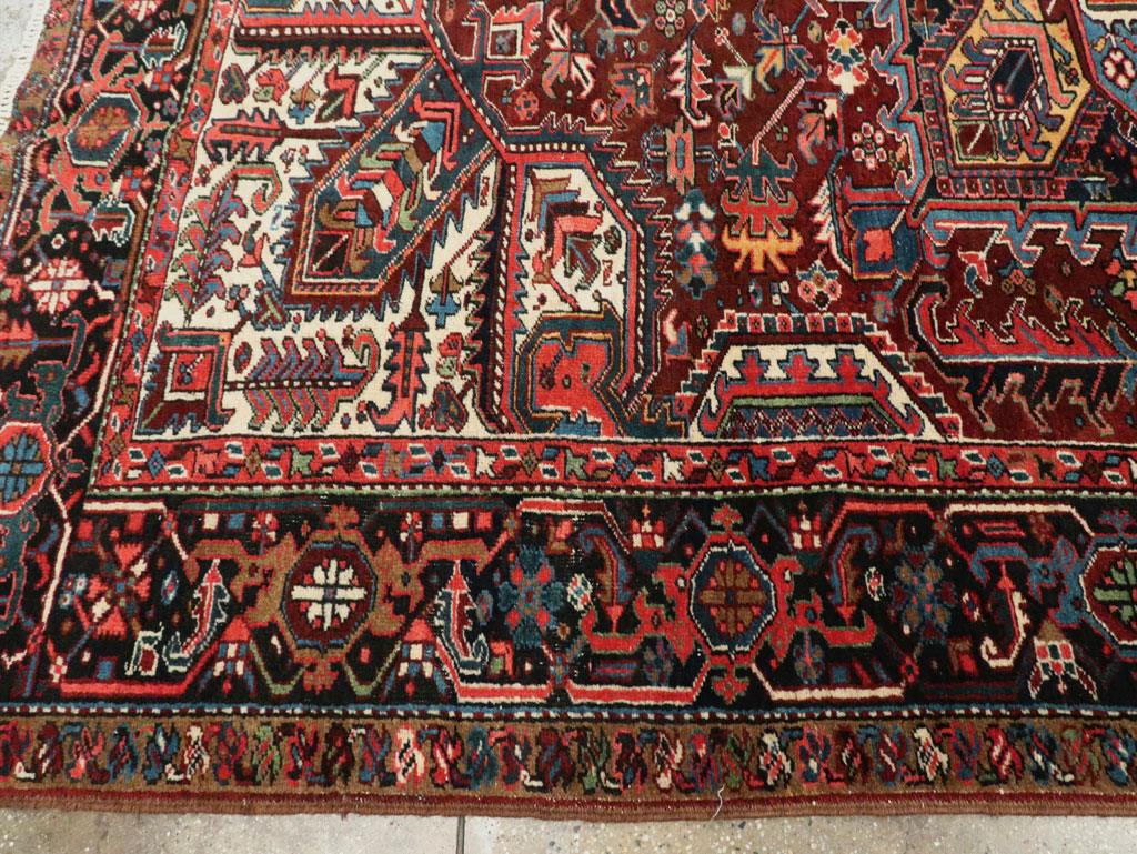 Vintage Persian Heriz Room Size Carpet, No.29524 - Galerie Shabab