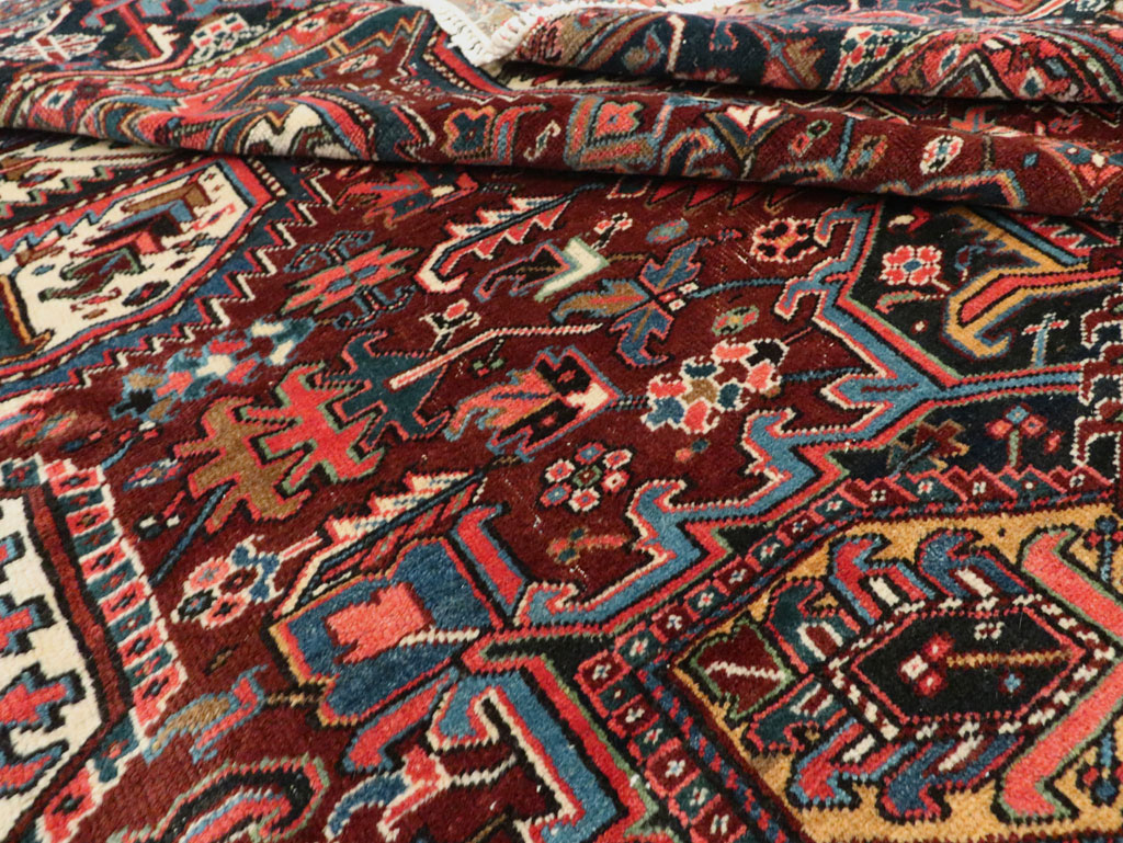 Vintage Persian Heriz Room Size Carpet, No.29524 - Galerie Shabab