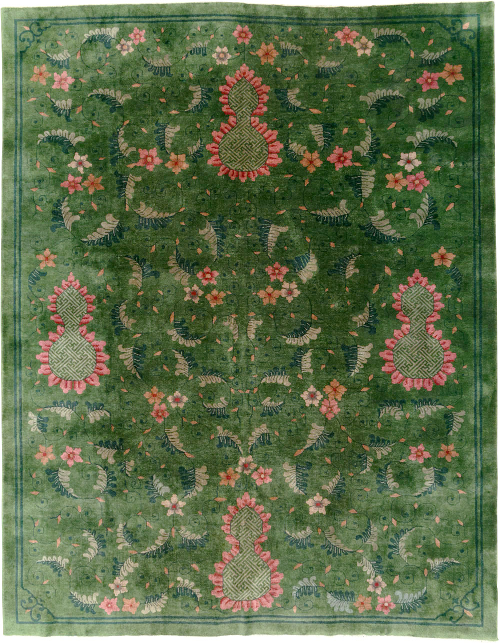 Vintage Chinese Deco Carpet, No.29525 - Galerie Shabab