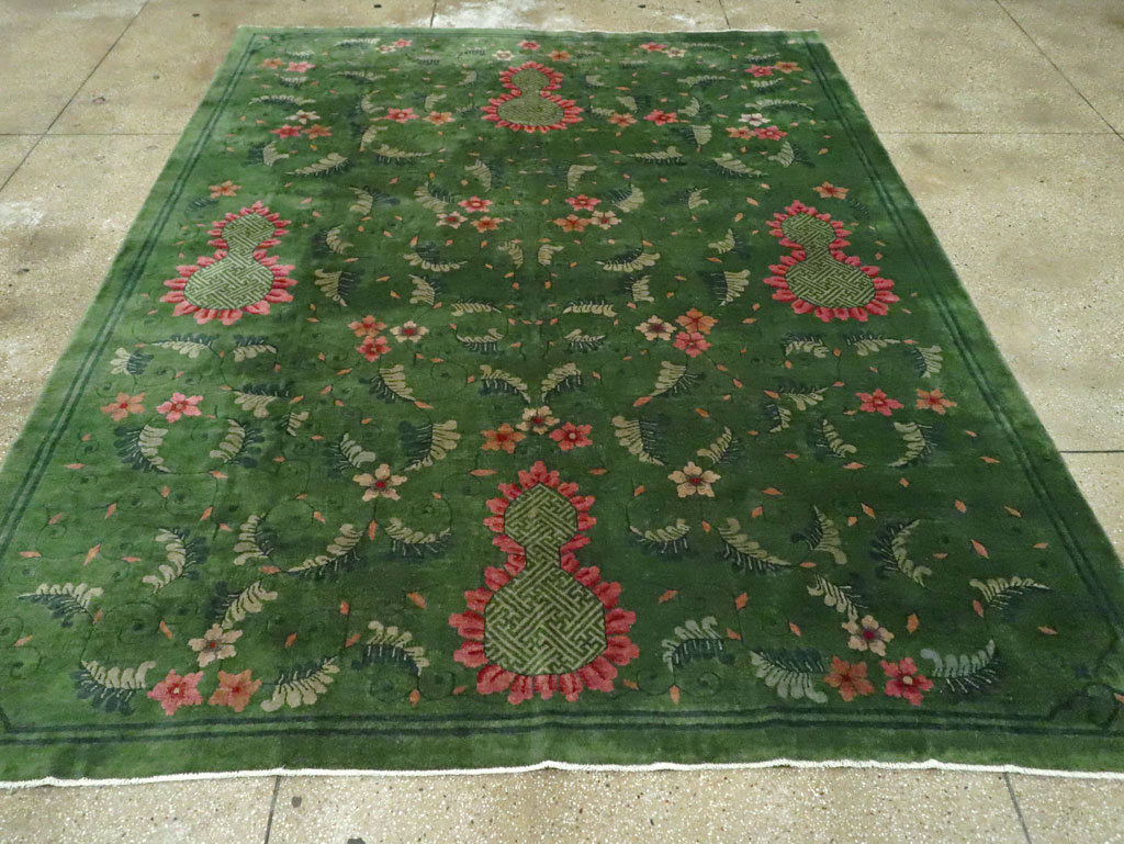 Vintage Chinese Deco Carpet, No.29525 - Galerie Shabab