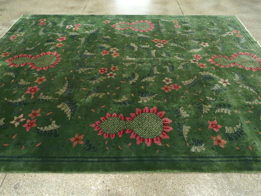 Vintage Chinese Deco Carpet, No.29525 - Galerie Shabab