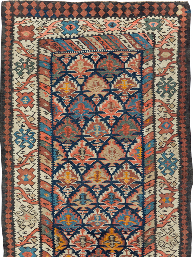 Vintage Turkish Flatweave Kilim Runner, No.29533 - Galerie Shabab