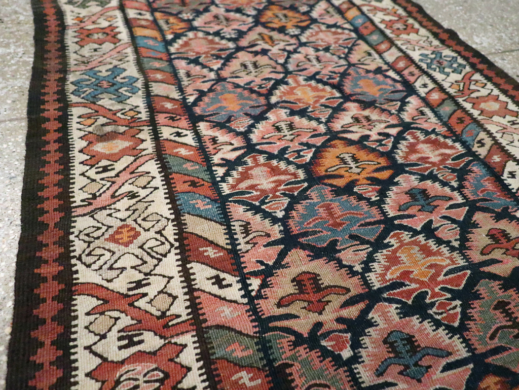 Vintage Turkish Flatweave Kilim Runner, No.29533 - Galerie Shabab