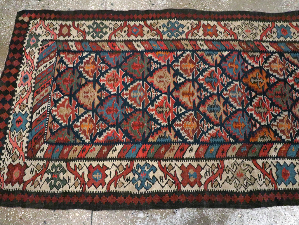 Vintage Turkish Flatweave Kilim Runner, No.29533 - Galerie Shabab