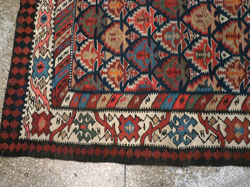 Vintage Turkish Flatweave Kilim Runner, No.29533 - Galerie Shabab