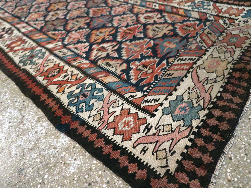 Vintage Turkish Flatweave Kilim Runner, No.29533 - Galerie Shabab