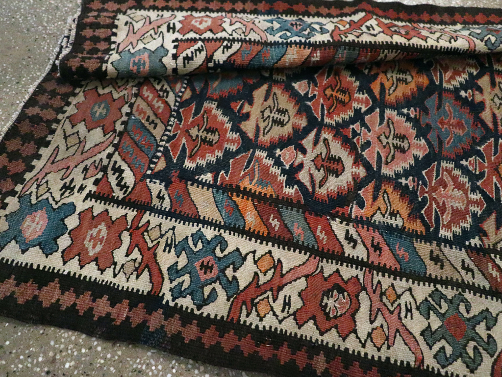 Vintage Turkish Flatweave Kilim Runner, No.29533 - Galerie Shabab