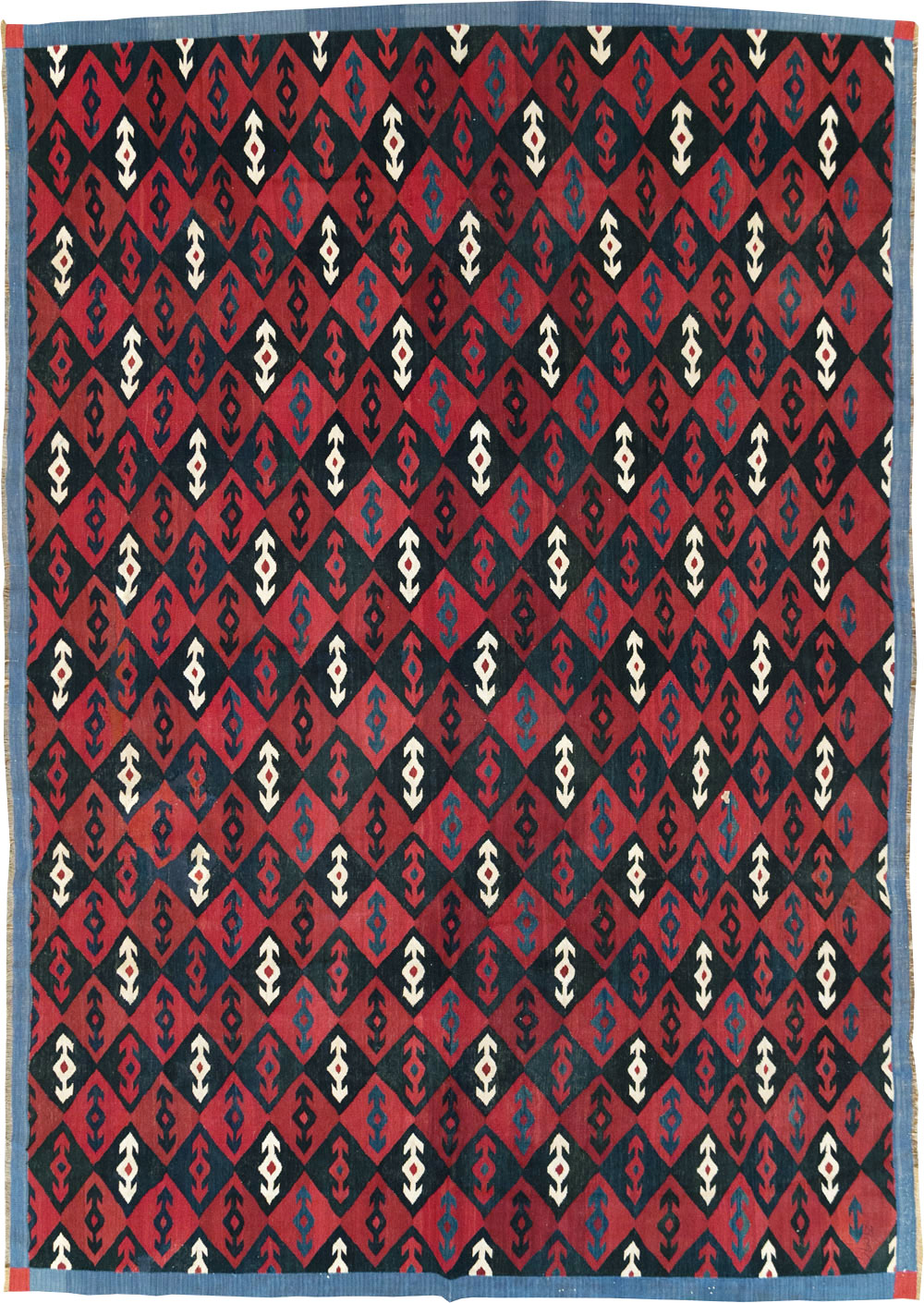 Vintage Persian Flatweave Kilim Room Size Carpet, No.29537 - Galerie Shabab