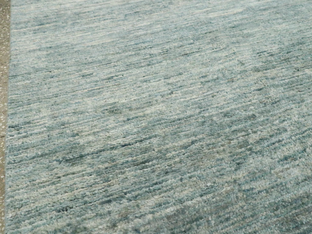 Contemporary Seafoam Turkish Anatolian Room Size Carpet, No.29542 - Galerie Shabab