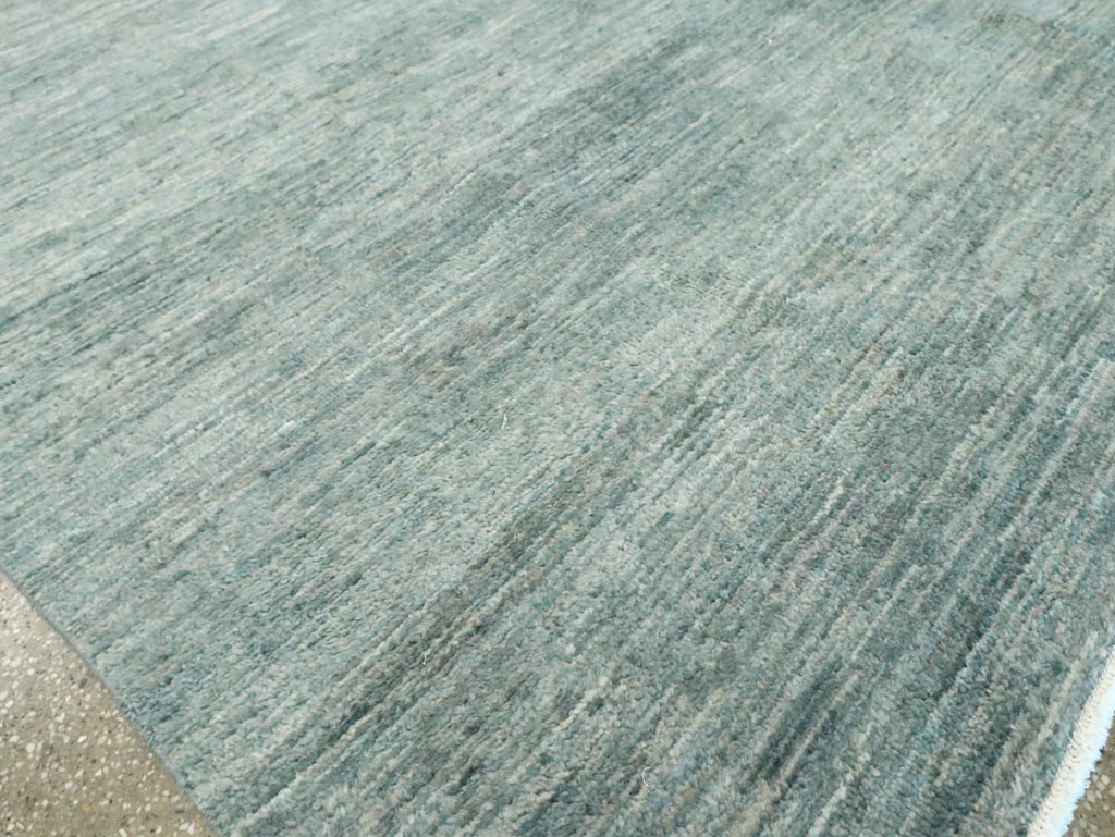 Contemporary Seafoam Turkish Anatolian Room Size Carpet, No.29542 - Galerie Shabab