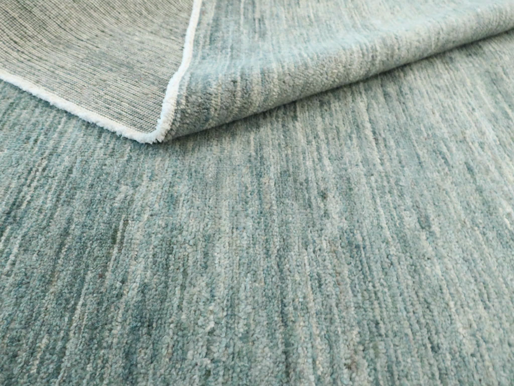 Contemporary Seafoam Turkish Anatolian Room Size Carpet, No.29542 - Galerie Shabab