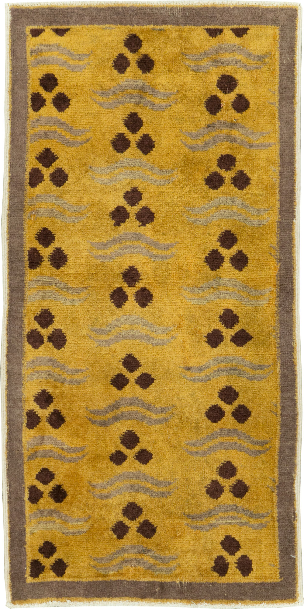 Vintage Turkish Art Deco Throw Rug, No.29545 - Galerie Shabab