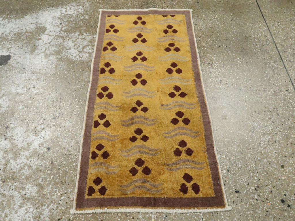 Vintage Turkish Art Deco Throw Rug, No.29545 - Galerie Shabab