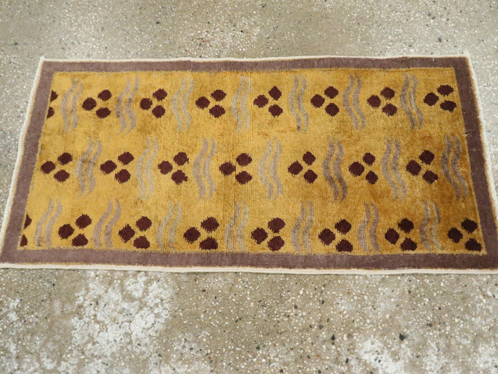 Vintage Turkish Art Deco Throw Rug, No.29545 - Galerie Shabab