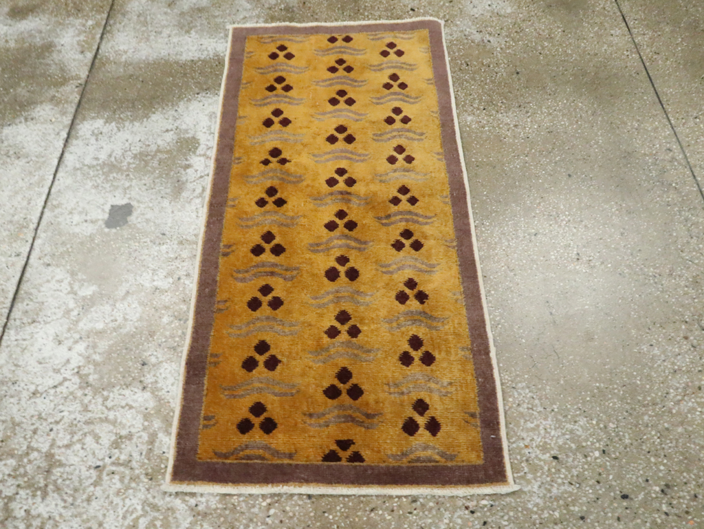 Vintage Turkish Art Deco Throw Rug, No.29546 - Galerie Shabab