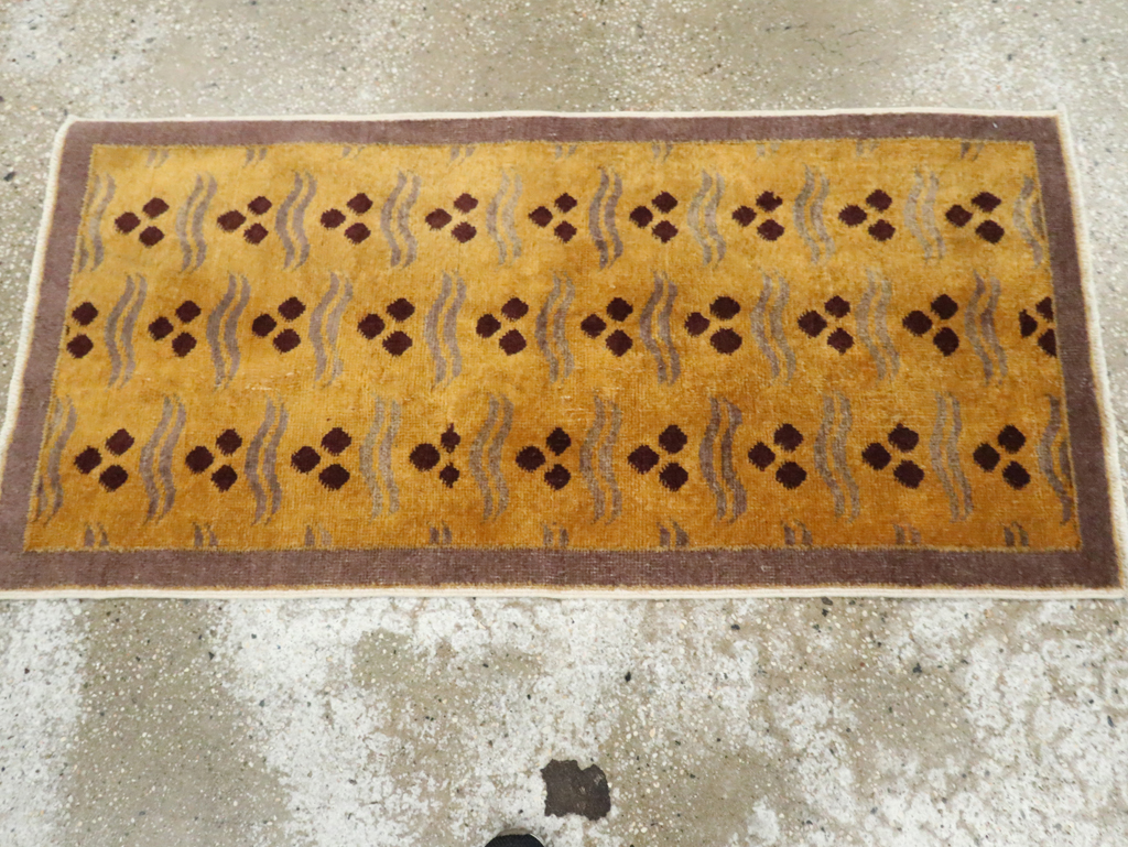 Vintage Turkish Art Deco Throw Rug, No.29546 - Galerie Shabab