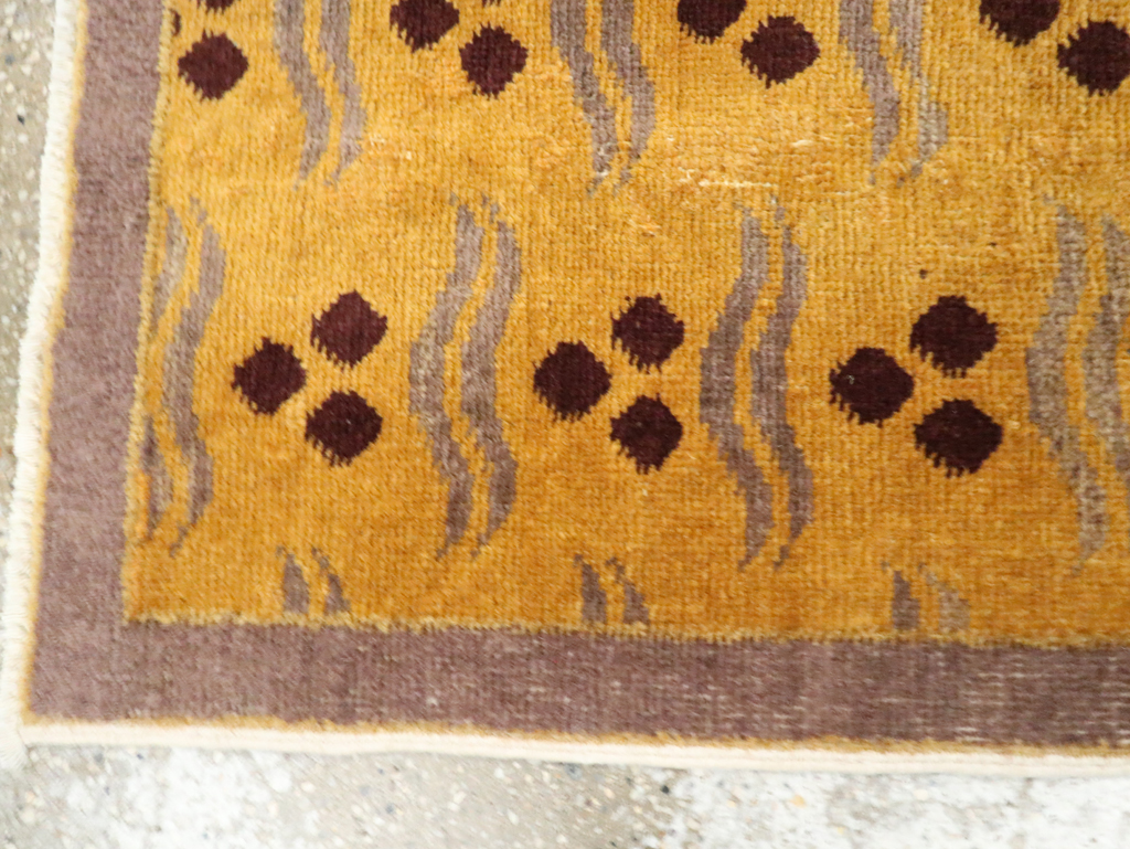 Vintage Turkish Art Deco Throw Rug, No.29546 - Galerie Shabab