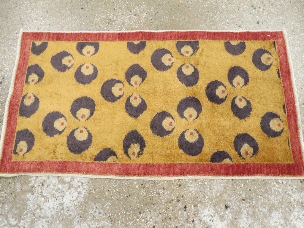 Vintage Turkish Art Deco Throw Rug, No.29549 - Galerie Shabab