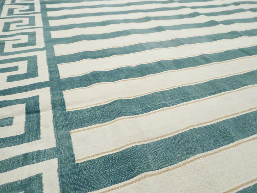 Mid-20th Century Indian Flat-Weave Dhurrie, No.29573 - Galerie Shabab
