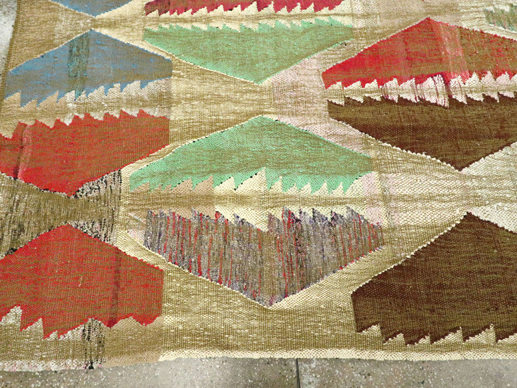 Contemporary Turkish Flatweave Kilim Room Size Carpet, No.29574 - Galerie Shabab
