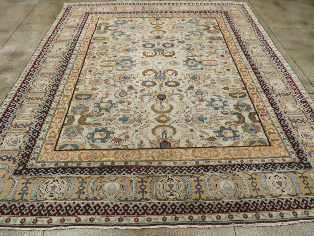 Antique Indian Agra Large Room Size Carpet, No.29576 - Galerie Shabab