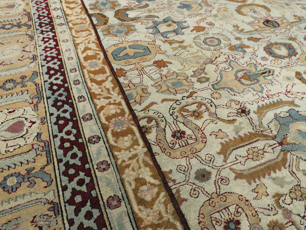 Antique Indian Agra Large Room Size Carpet, No.29576 - Galerie Shabab