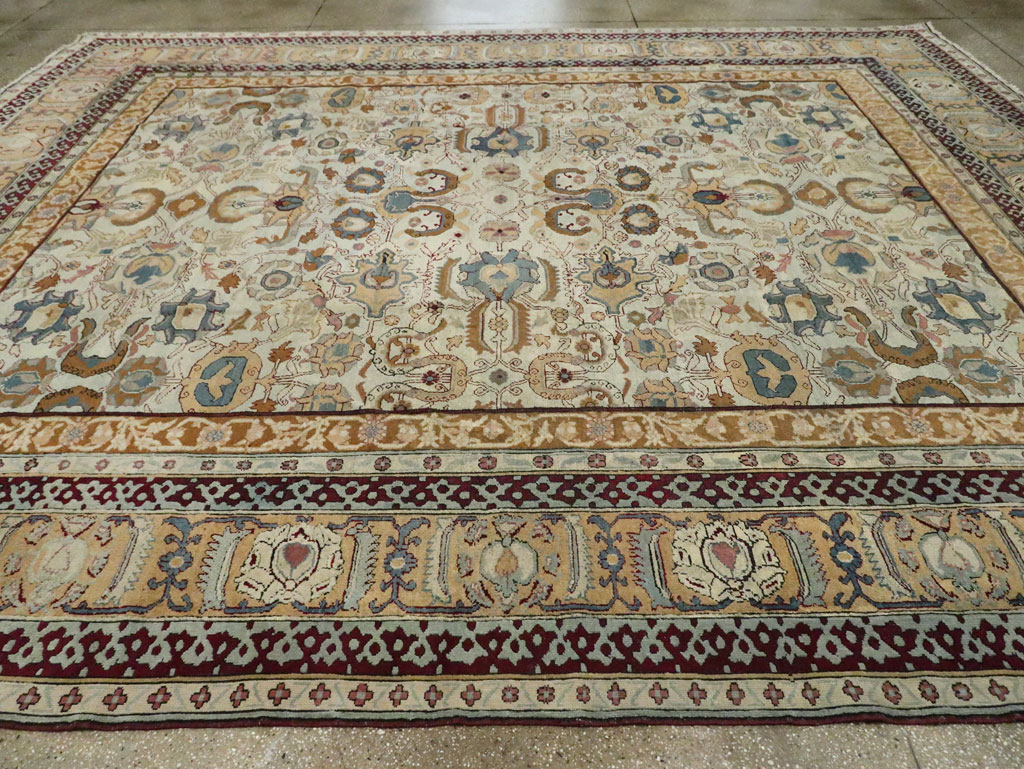 Antique Indian Agra Large Room Size Carpet, No.29576 - Galerie Shabab