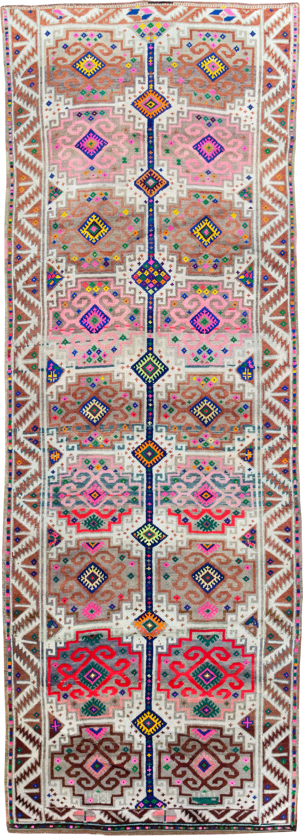 Vintage Turkish Anatolian Wide Gallery Runner, No.29578 - Galerie Shabab