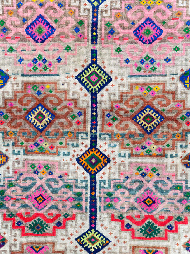 Vintage Turkish Anatolian Wide Gallery Runner, No.29578 - Galerie Shabab