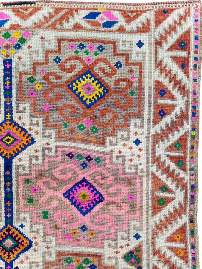 Vintage Turkish Anatolian Wide Gallery Runner, No.29578 - Galerie Shabab
