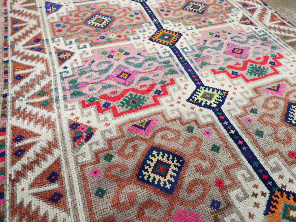 Vintage Turkish Anatolian Wide Gallery Runner, No.29578 - Galerie Shabab
