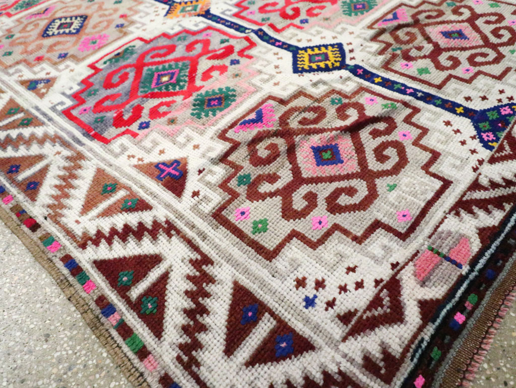 Vintage Turkish Anatolian Wide Gallery Runner, No.29578 - Galerie Shabab