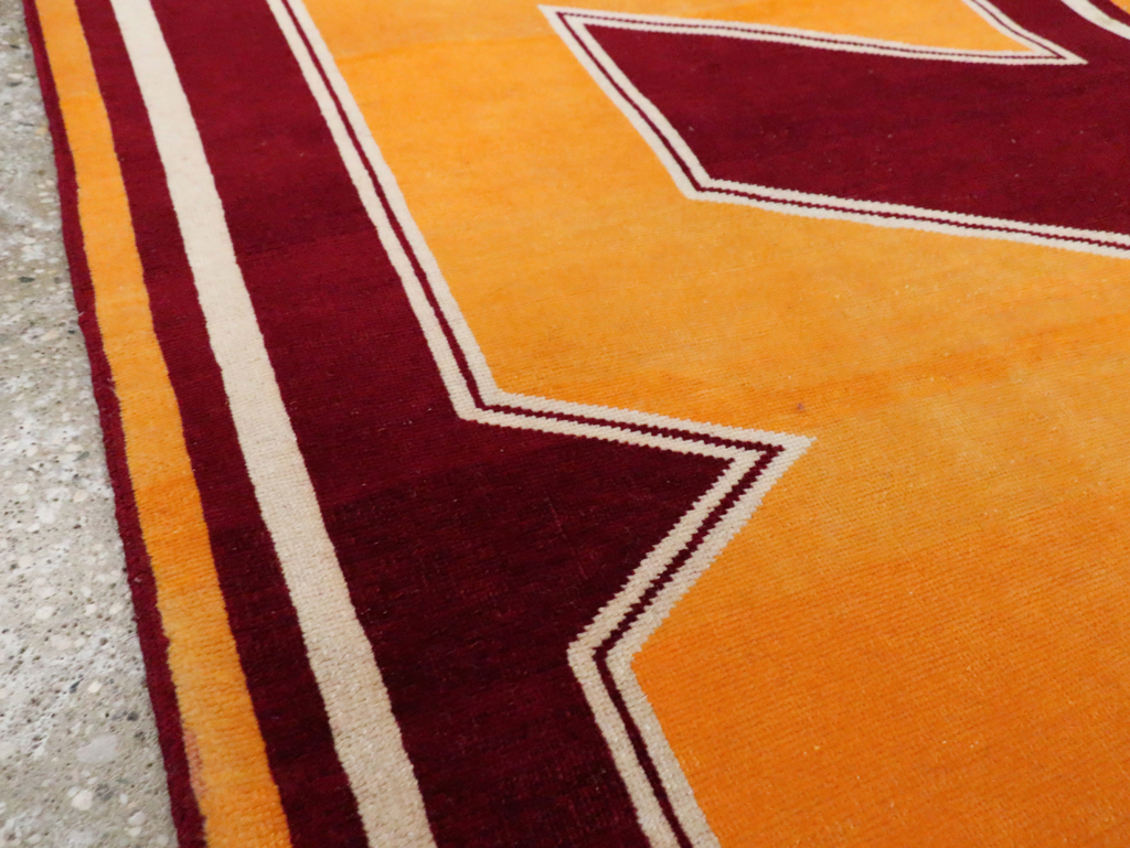 Vintage Persian Tabriz Throw Rug With Virginia Tech Logo (Pair: 2 of 2), No.29586 - Galerie Shabab