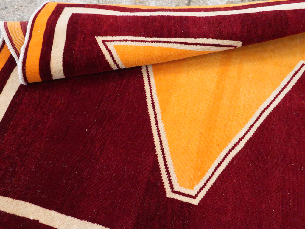 Vintage Persian Tabriz Throw Rug With Virginia Tech Logo (Pair: 2 of 2), No.29586 - Galerie Shabab