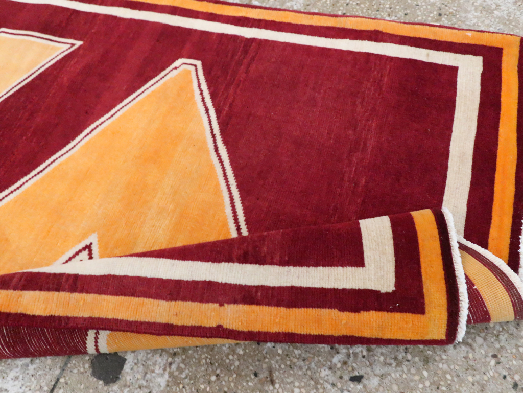 Vintage Persian Tabriz Throw Rug With Virginia Tech Logo (Pair: 2 of 2), No.29588 - Galerie Shabab