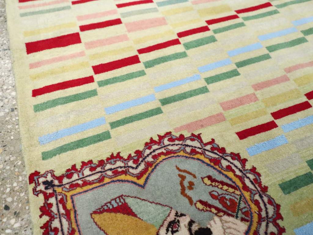Vintage Persian Pictorial Tabriz Rug, No.29589 - Galerie Shabab