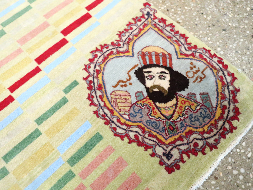 Vintage Persian Pictorial Tabriz Rug, No.29589 - Galerie Shabab