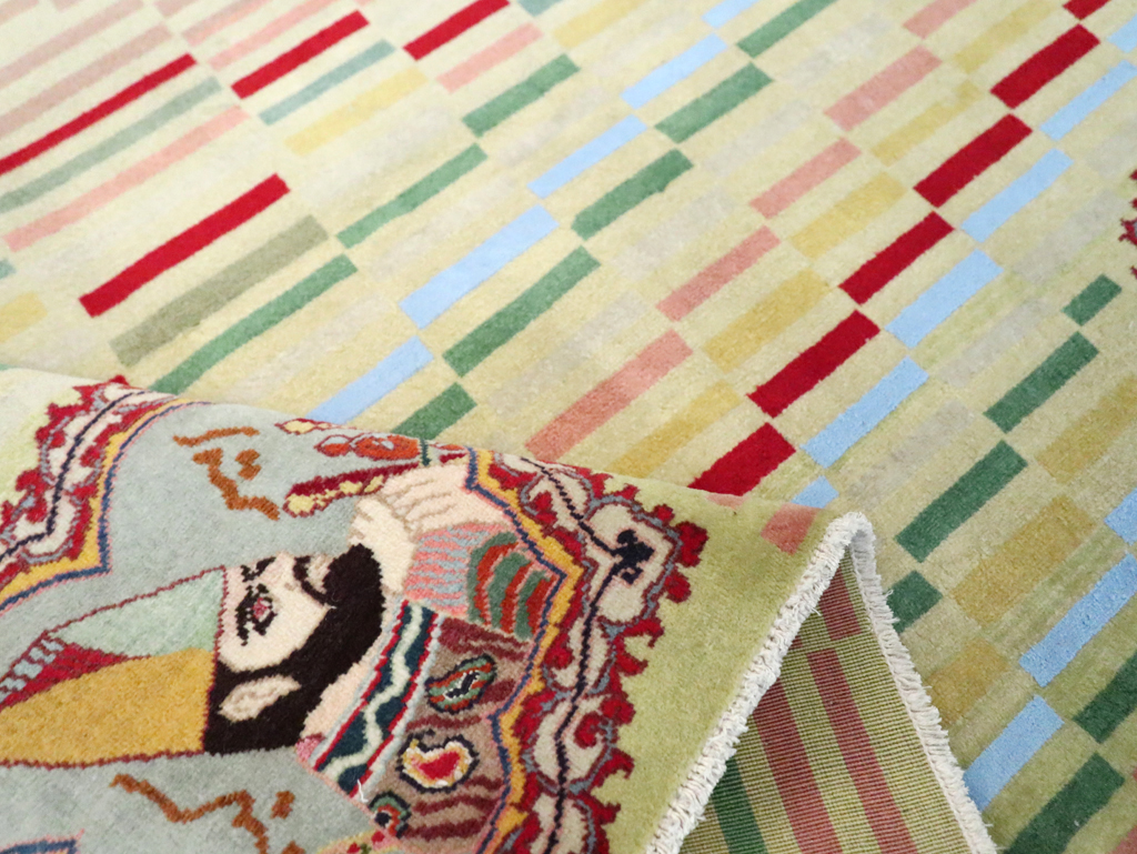 Vintage Persian Pictorial Tabriz Rug, No.29589 - Galerie Shabab