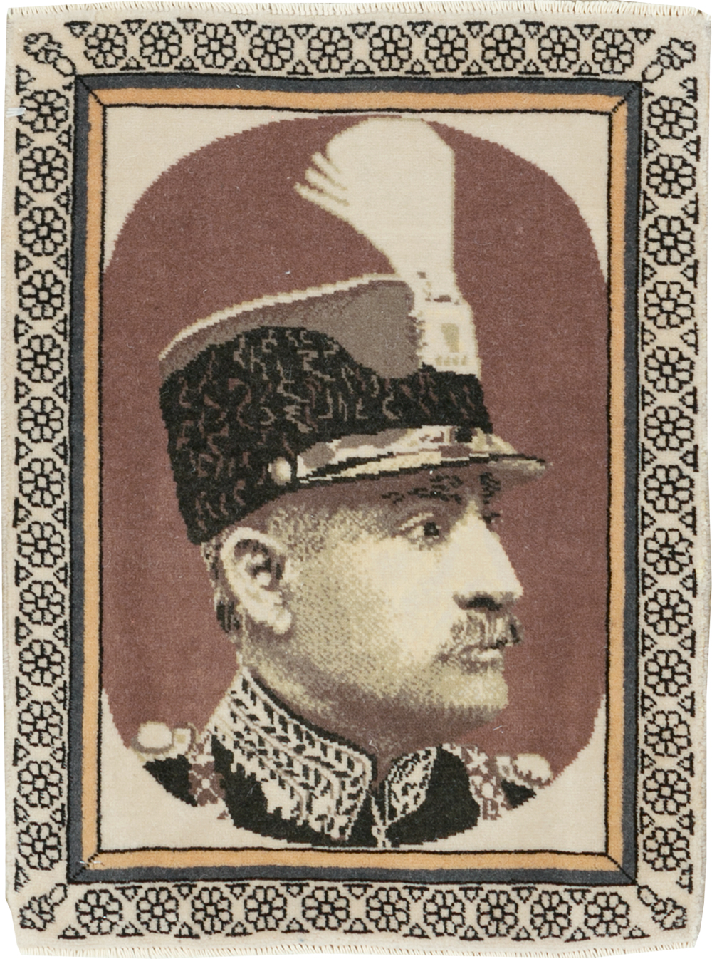 Vintage Persian Tabriz Pictorial Throw Rug, No.29592 - Galerie Shabab