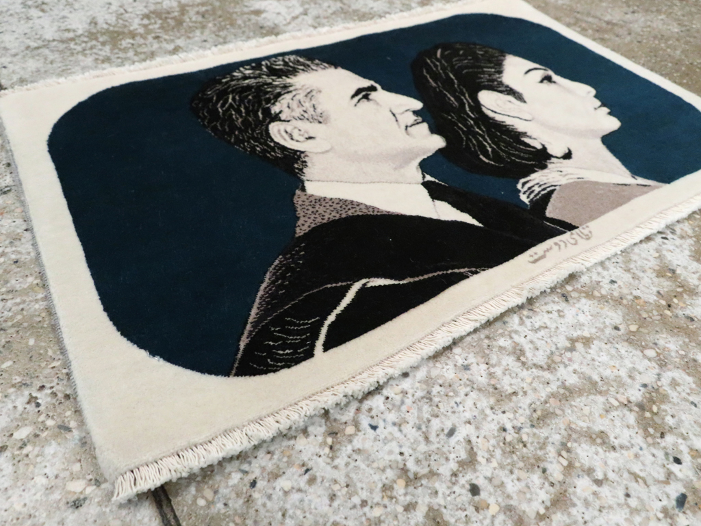 Vintage Persian Tabriz Pictorial Rug, No.29593 - Galerie Shabab