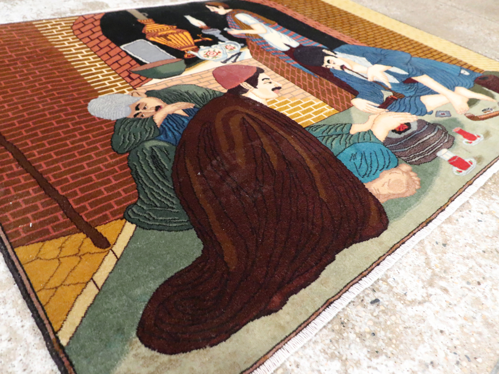 Vintage Pictorial Tabriz Rug, No.29594 - Galerie Shabab