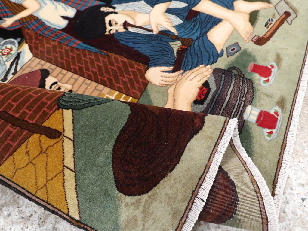 Vintage Pictorial Tabriz Rug, No.29594 - Galerie Shabab