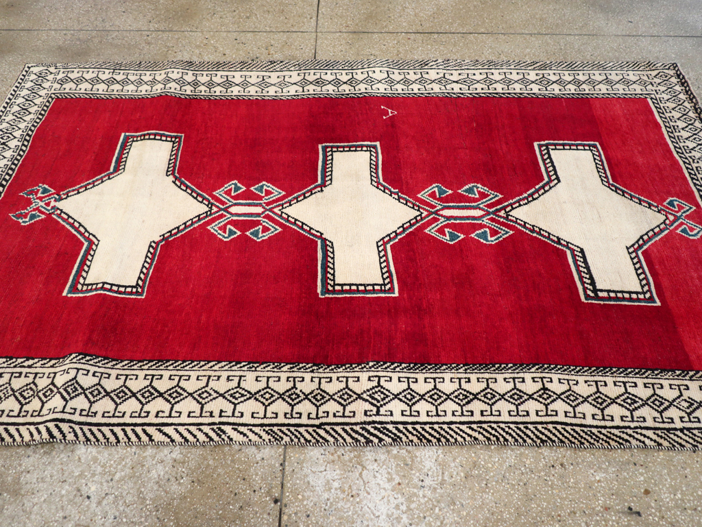 Vintage Persian Gabbeh Accent Rug, No.29603 - Galerie Shabab