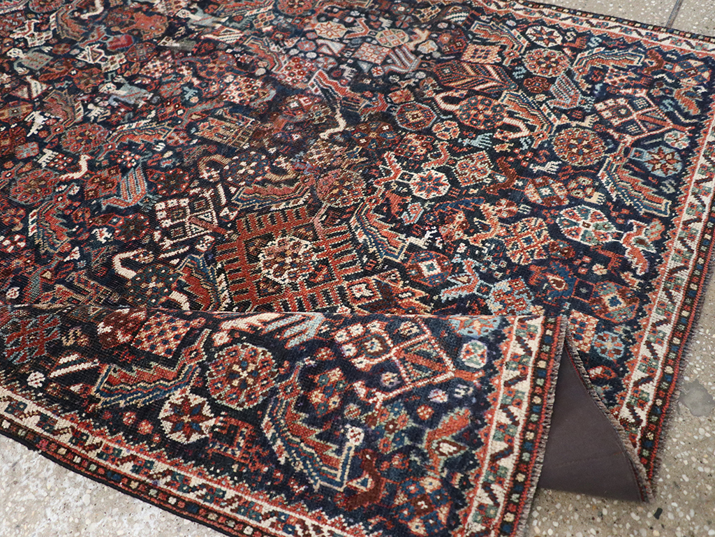 Antique Persian Shiraz Pictorial Accent Rug, No.29604 - Galerie Shabab