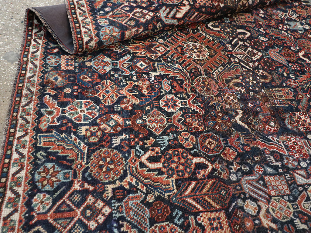 Antique Persian Shiraz Pictorial Accent Rug, No.29604 - Galerie Shabab