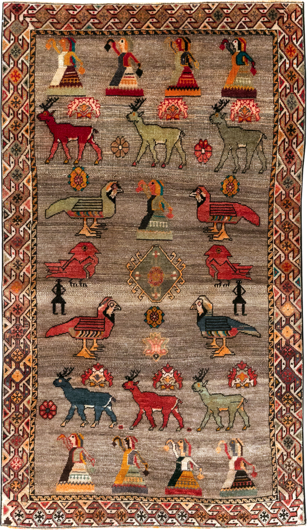 Vintage Persian Pictorial Shiraz Rug, No.29605 - Galerie Shabab